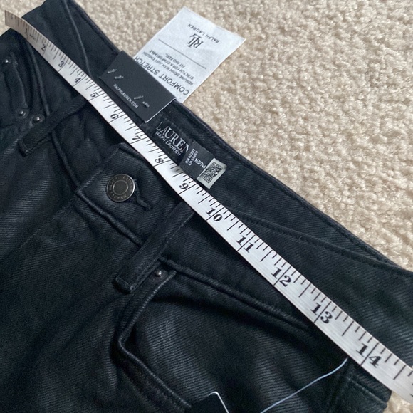 NWT Ralph Lauren high rise boot leg comfort stretch black coated jeans - Picture 14 of 16